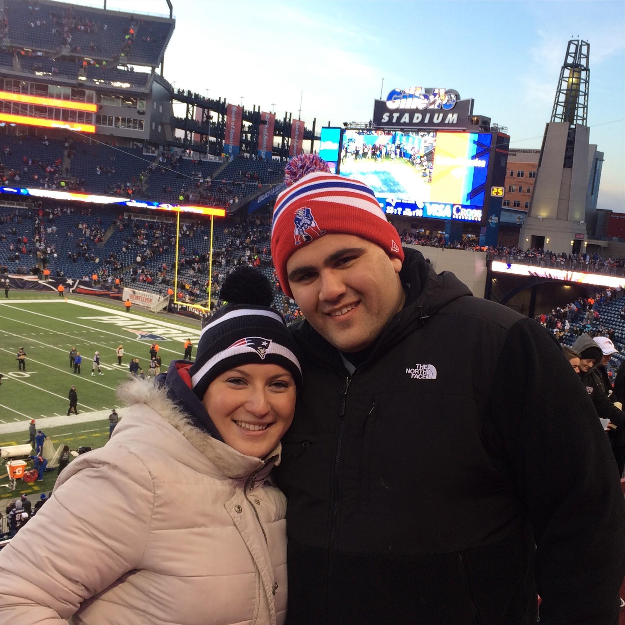 Dad got us tickets to the Patriots! So fun!