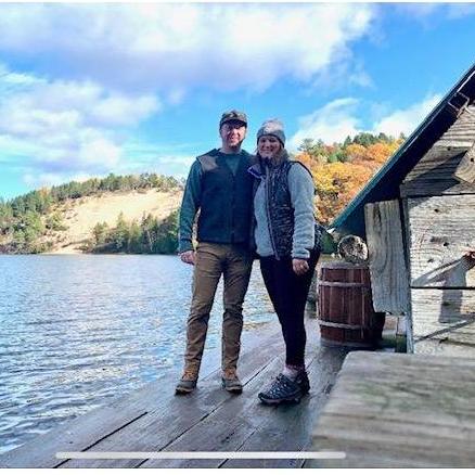 Brendan and Lindsey hiking the Highbank trail.