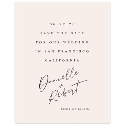 Beige Simple Wedding Digital Save the Date - Atlas Portrait