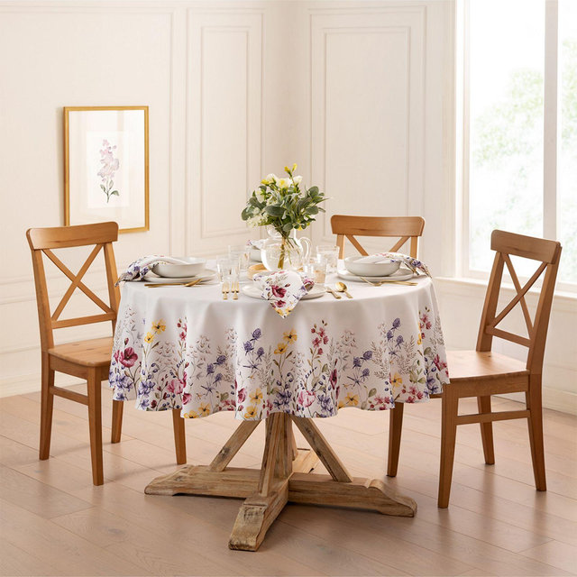 Elrene Home Fashions Wildflower Tablecloth, 70" x 70"