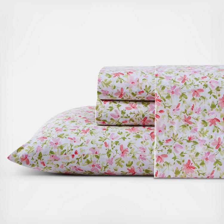 Laura Ashley - Set completo di lenzuola, flanella di cotone, spazzolato per una maggiore morbidezza e comfort (rosa lisalee, completo