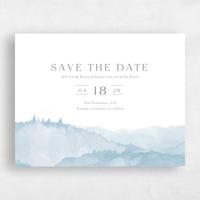 Blue Wedding Save the Date - Denver Landscape