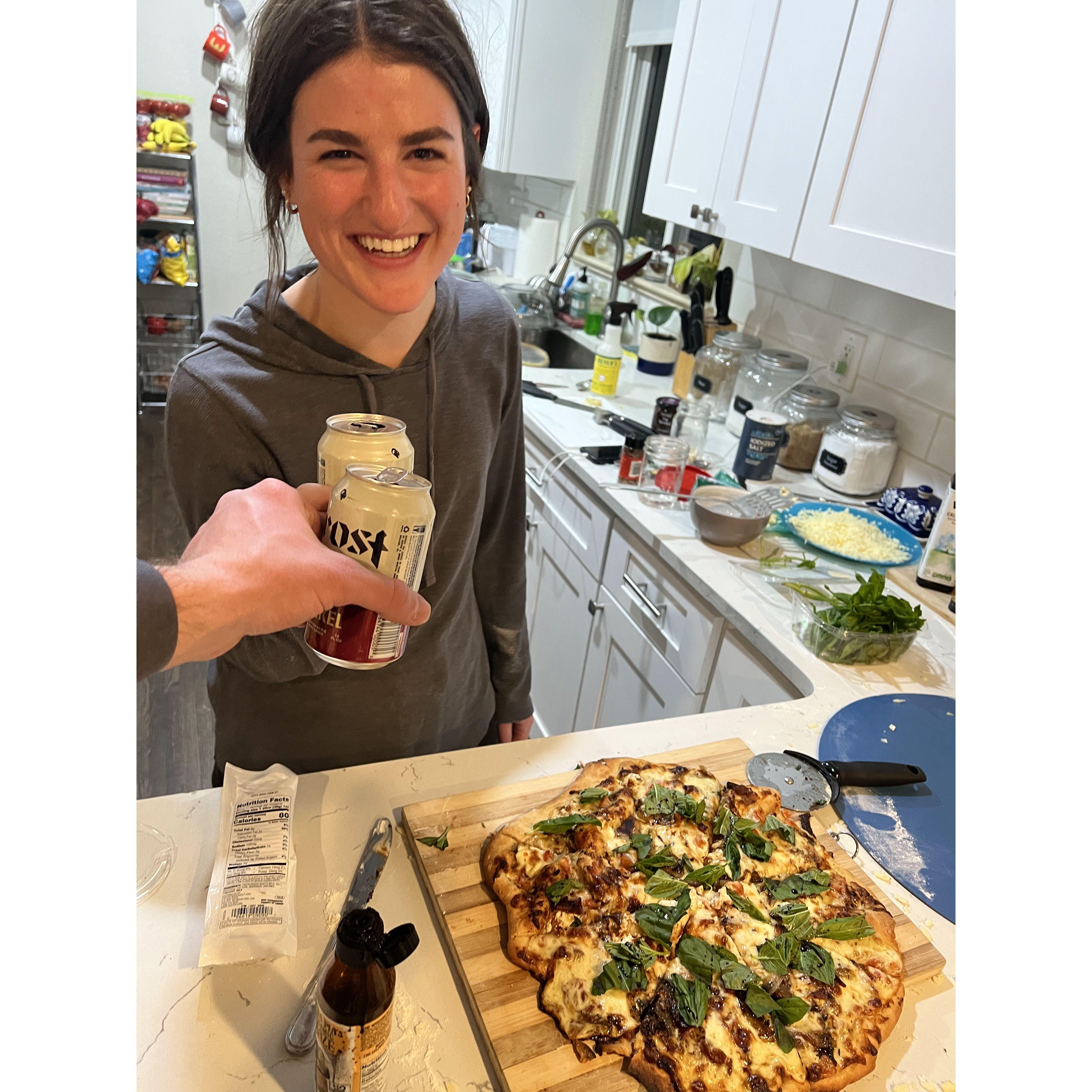 We cook a lot of meals together - Lizzy and I were big pizza fans  before Lizzy went gluten free