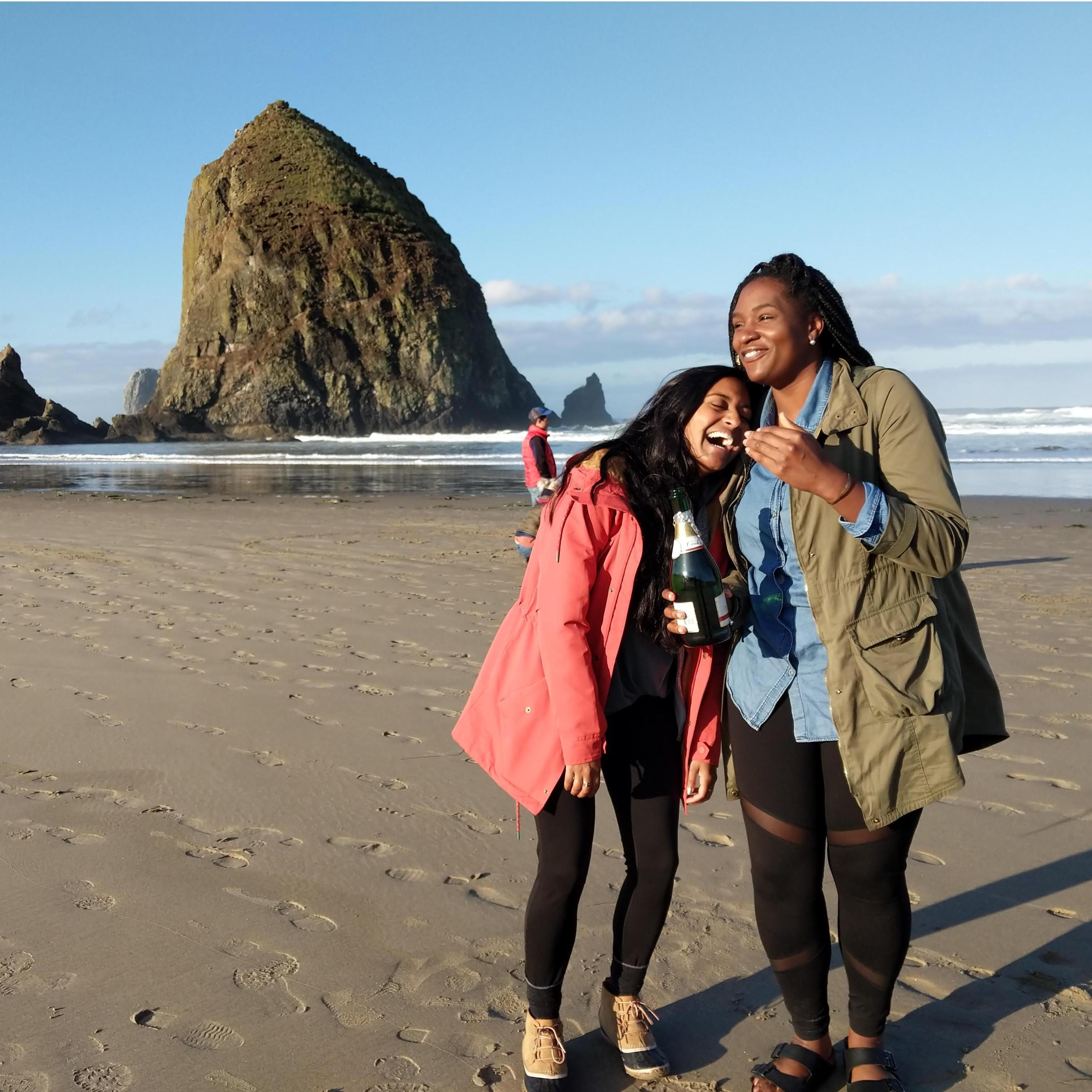 Ash & Rhoda. Longtime friends and adventure companions. From Ash's 24th birthday, Oregon Coast, October '19.