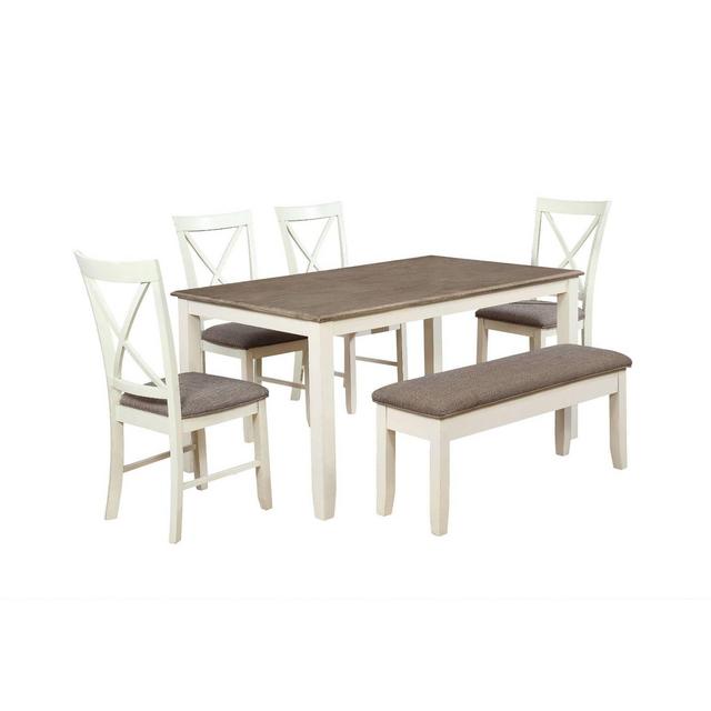 6pc Emma Dining Set White - Powell Company