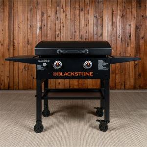 Blackstone Original Outdoor Griddle, 2-Burner 28" Flat Top Grill with Hood and Wheels, Black