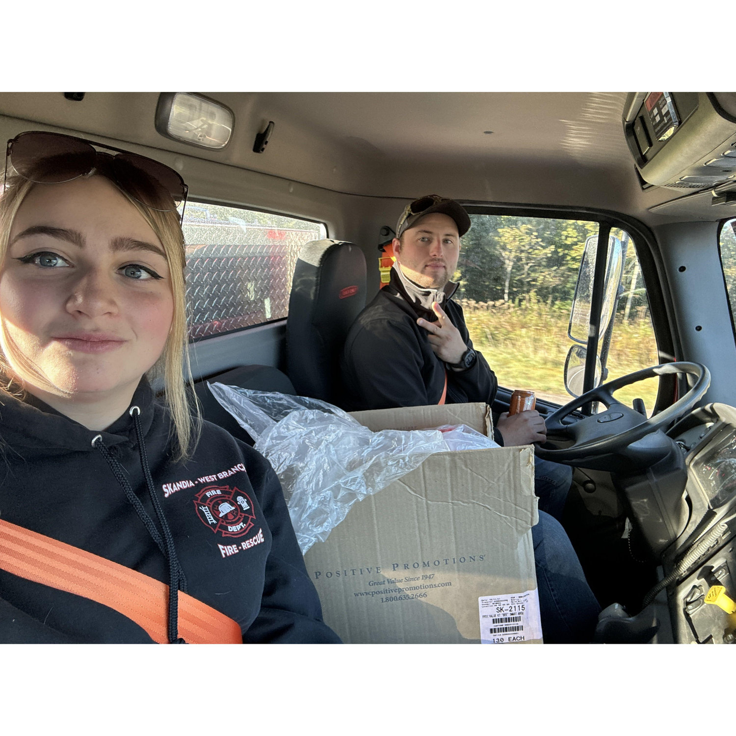 Firetruck rides for community events in the summer and fall