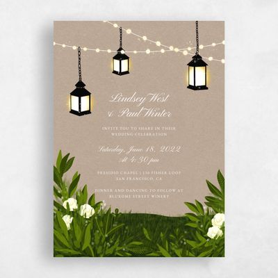 Natural, Brown Wedding Invitation - Marietta Classic