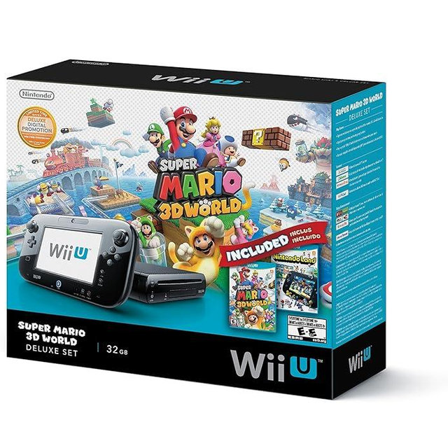 Nintendo Wii U Deluxe Set: Super Mario 3D World and Nintendo Land Bundle - Black 32 GB (Renewed)