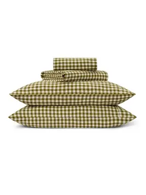 Piglet in Bed Linen Blend Gingham Sheet Set