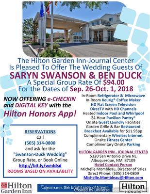 Saryn Swanson And Benjamin Duck S Wedding Website