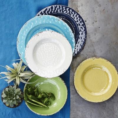 Williams Sonoma Rustic Outdoor Melamine Salad Plates in White