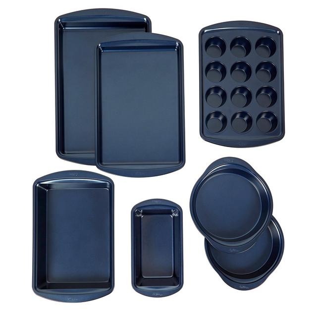 Wilton Diamond-Infused 7-Pc. Nonstick Navy Blue Baking Set