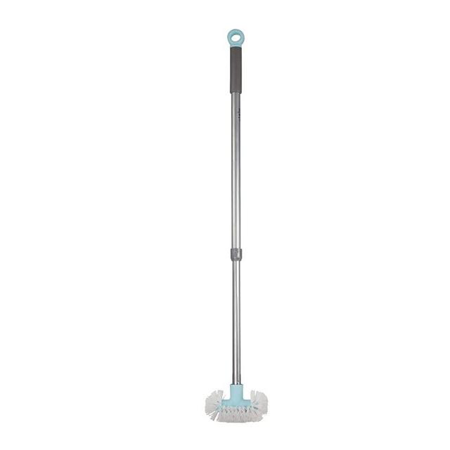 Casabella Bristle Everywhere Bathtub Scrubber, 40.8" x 2.5" x 10", Graphite/Aqua