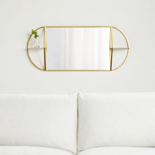 Prescott Oval Mirror with Shelves