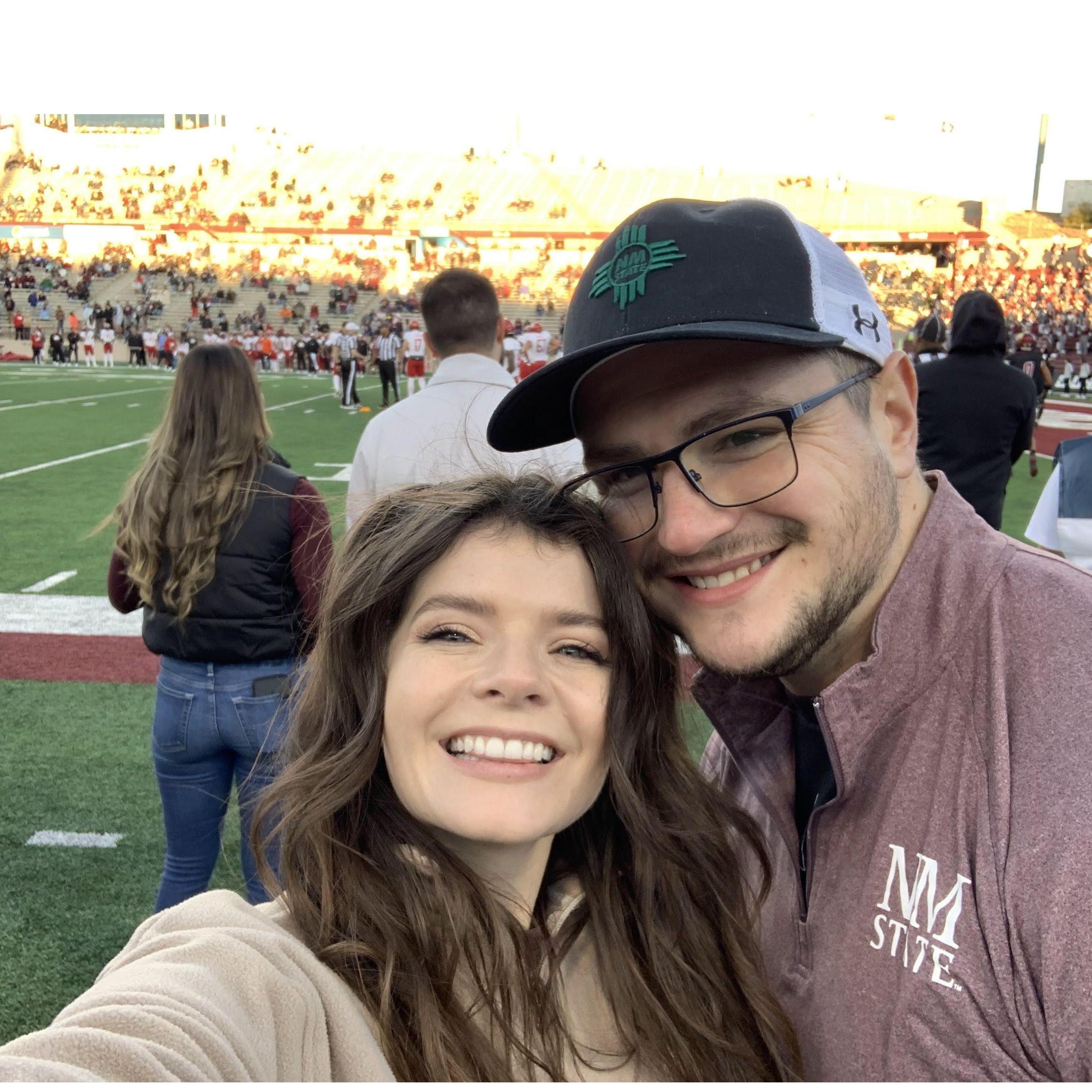 Making James a Southern New Mexican at the Aggie game :)