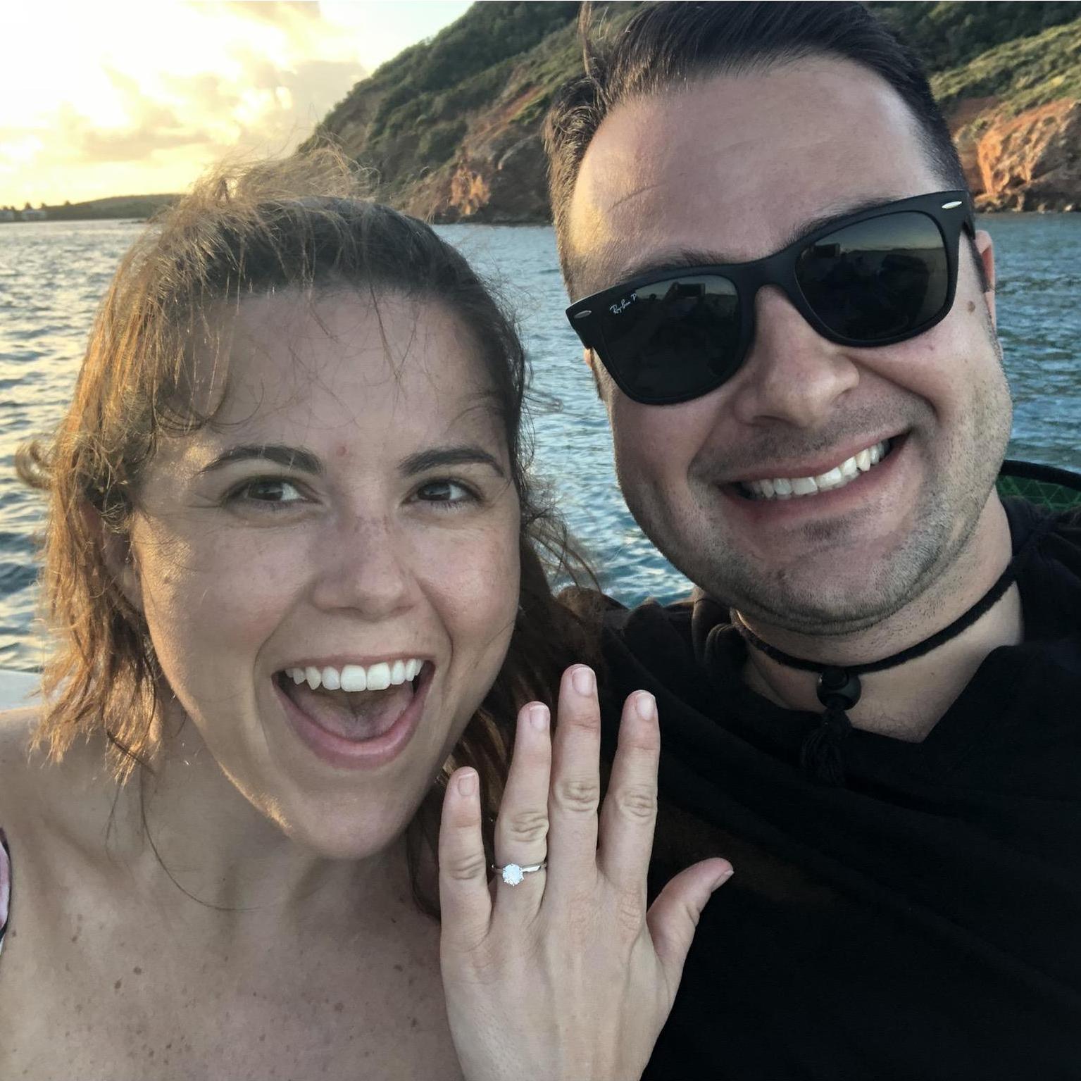 Enjoying the Virgin Islands as an engaged couple