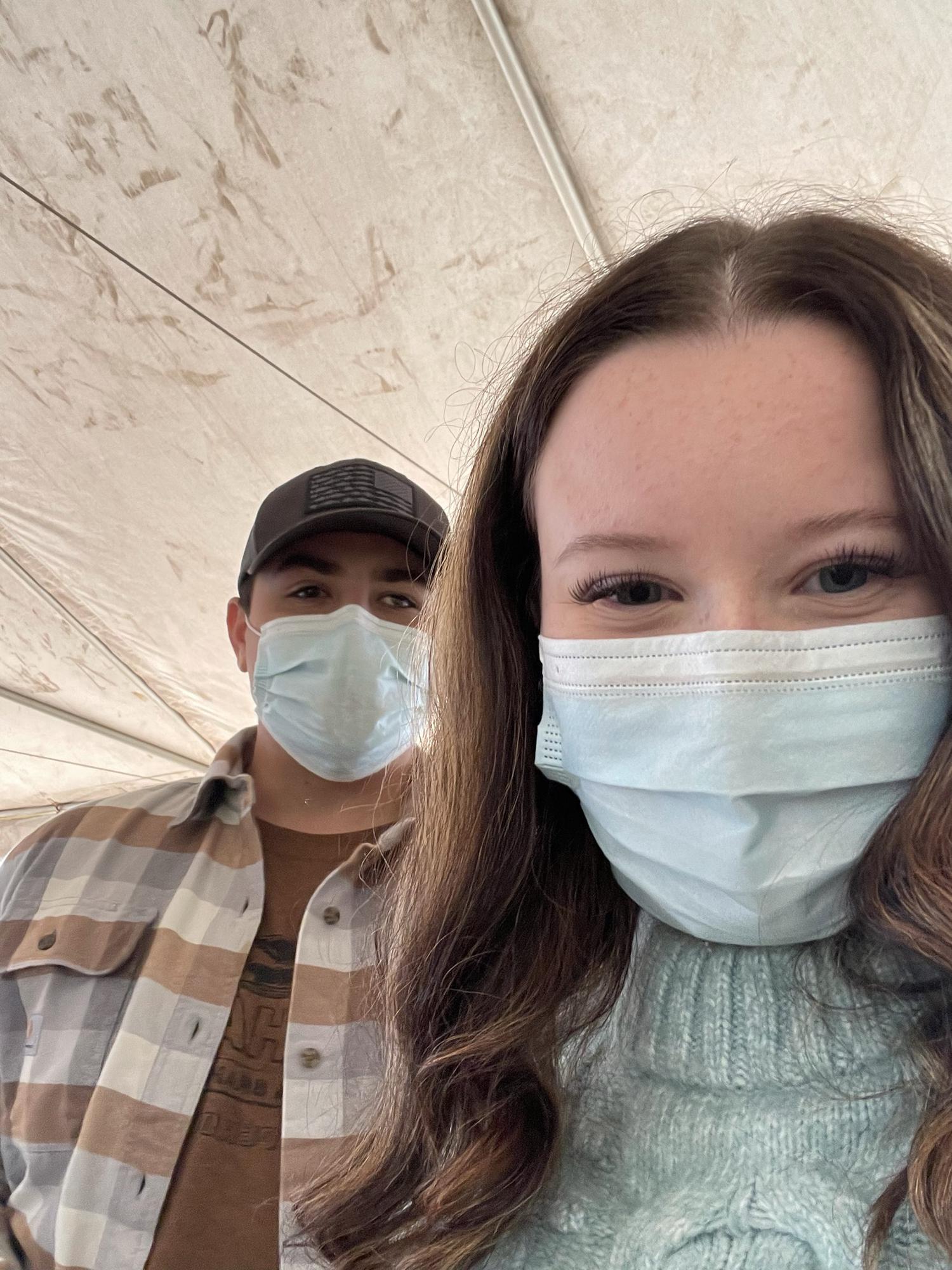 Maya and Dustin at a pumpkin patch on Sauvie Island 2021