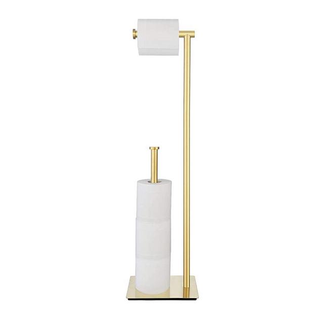 Kes Free Standing Bathroom Toilet Paper Holder Stand with Reserve Toilet Paper Storage SUS304 Stainless Steel Rustproof Brushed Brass, Bph286s1b-bz