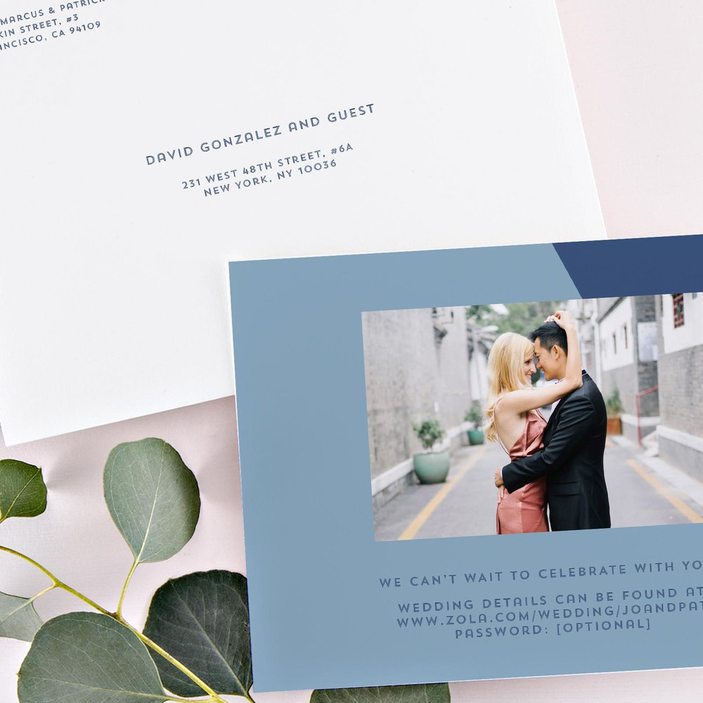 Incanta Photo | Dusty Blue | Zola Wedding Invitations