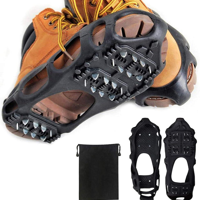 Ice Snow Traction Cleats Crampons Anti-Slip Snow Shoes Cleats Walking on Snow Ice Winter Walking Boots Cleats for Men Women