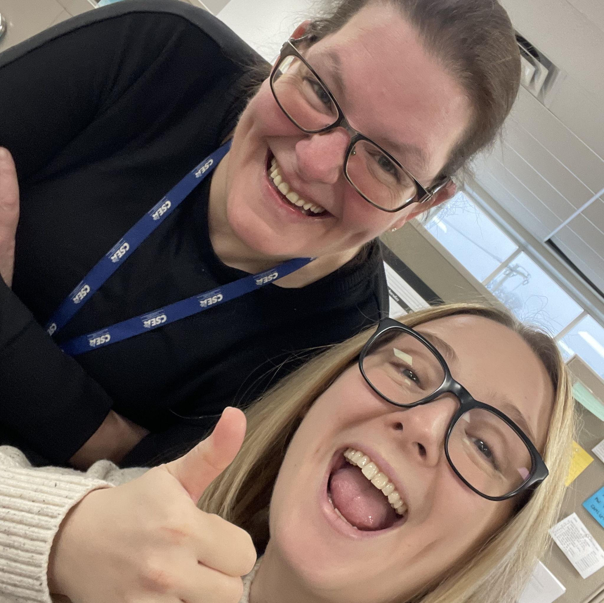 Ann Marie and Erika crushing it at work - January, 2026