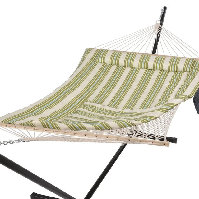 Cotton Rope Hammock with Removable Pad, 12 Ft Stand & Accessories |SUNCREAT