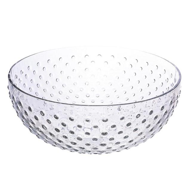 Creative Co-Op Round Glass Hobnail Serving Bowl, Clear