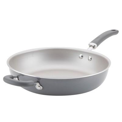 Rachael Ray Create Delicious 12.5" Aluminum Nonstick Deep Skillet Gray