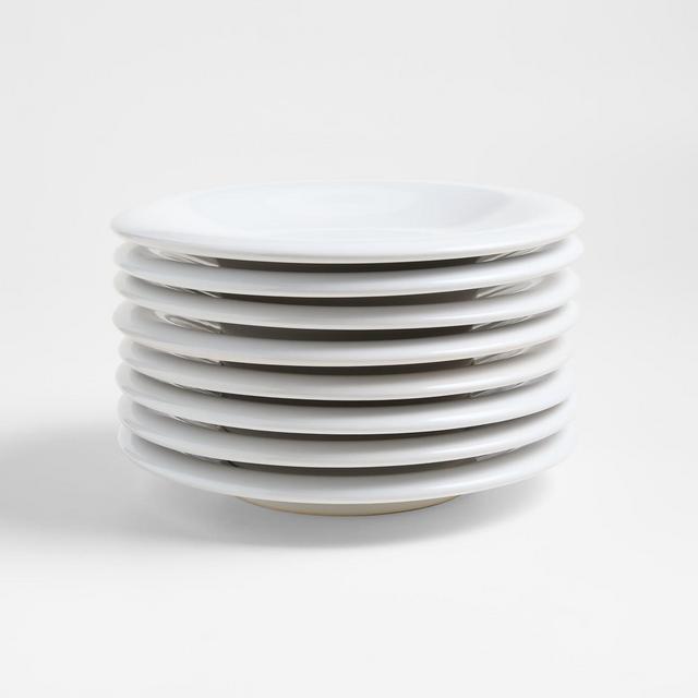 Caesna White Stoneware Salad Plates, Set of 8
