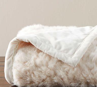 Faux Fur Alpaca Wavy Throw