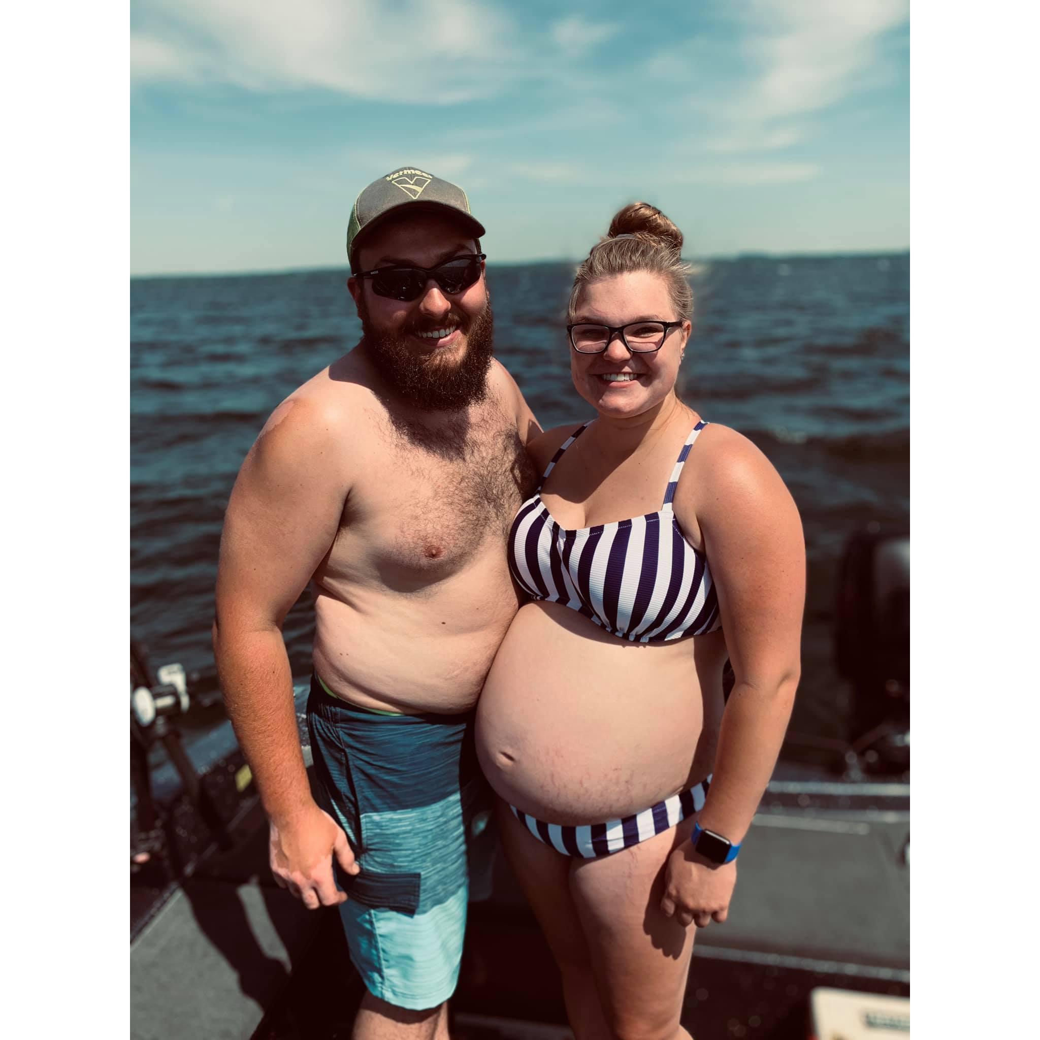 Many summer boat days, this one is 2020. Pregnant with Norlin
