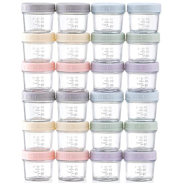 4 pack 120ml Baby Blocks Food Storage Container Set With Leakproof Lids  Reusable 4oz Jars Safe for Microwave Freezer Travel