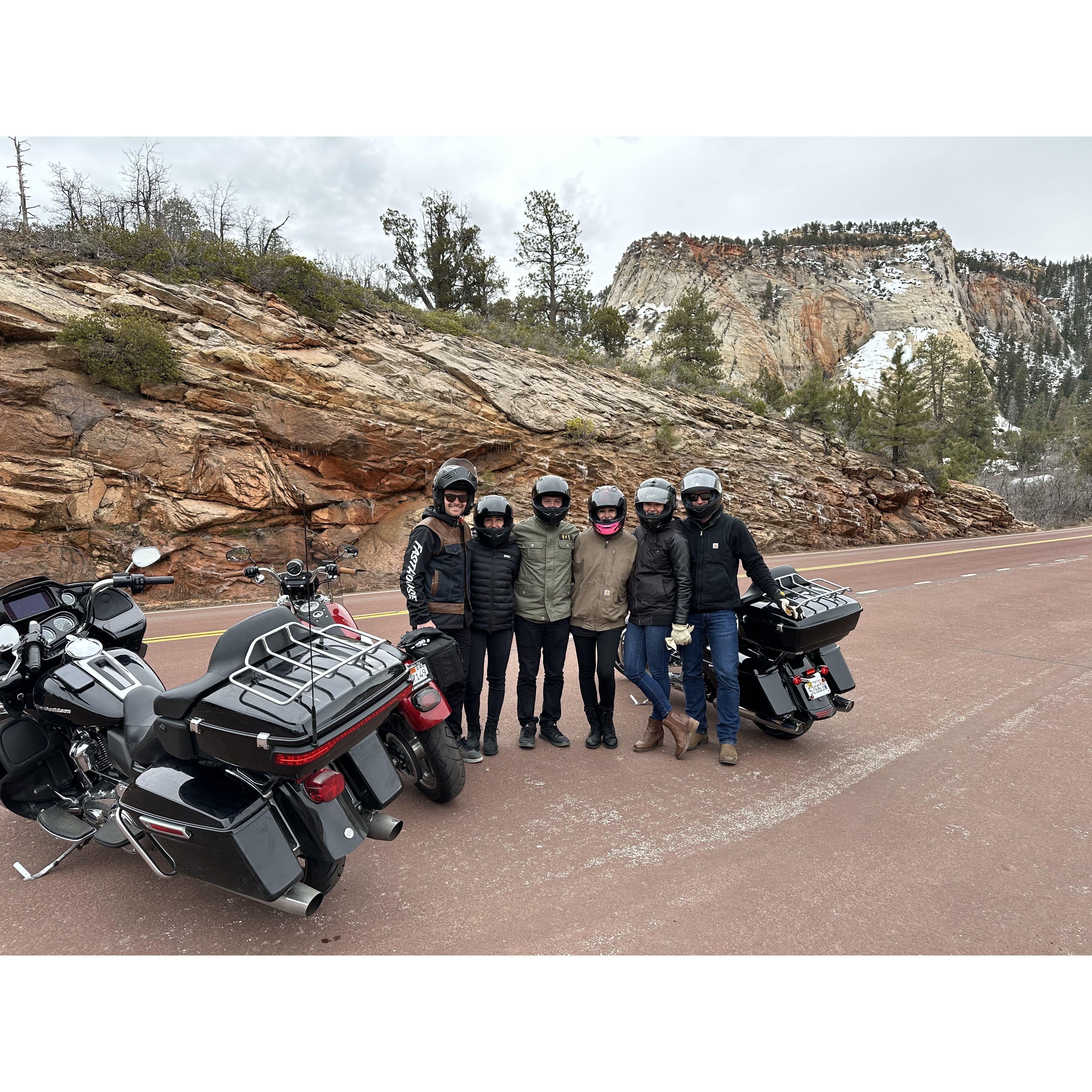 Moto trip around Zion National Park with Heather, Ben, Anthony and Mal.