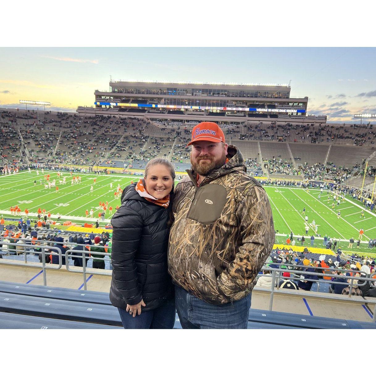 Our first Clemson away game together at Notre Dame!