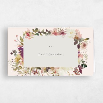 Linen, Beige Wedding Place Card - Ciliegio