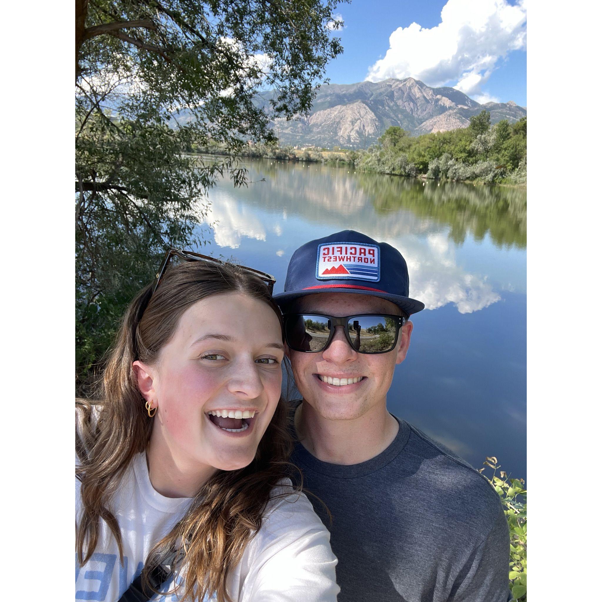 Random lake walk in Utah during one of our many road trips to AZ together