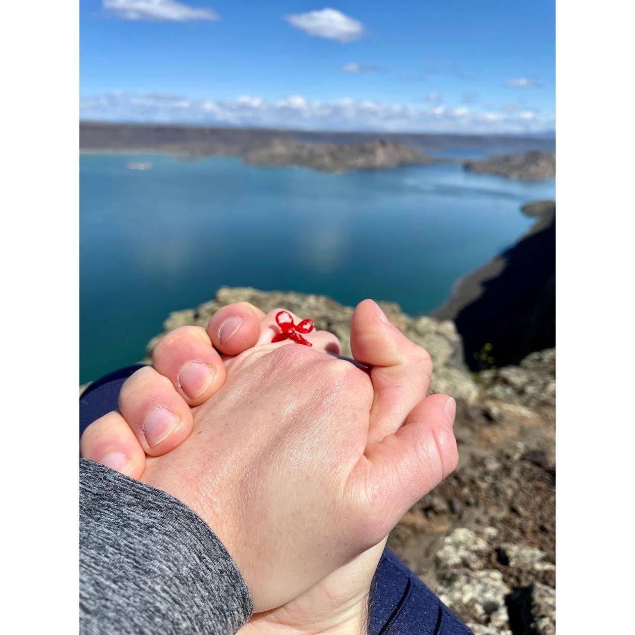 Matt proposed with a twist tie from our first backpacking permit.