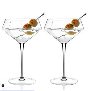 Seneca Diamond Crystal Martini Glasses Set of 2