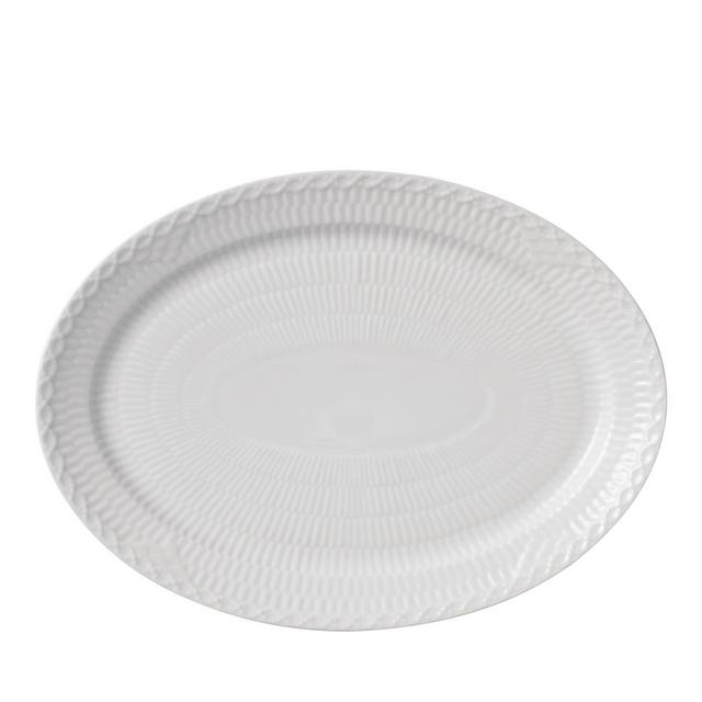 Royal Copenhagen White Fluted Half Lace 11" Oval Plate