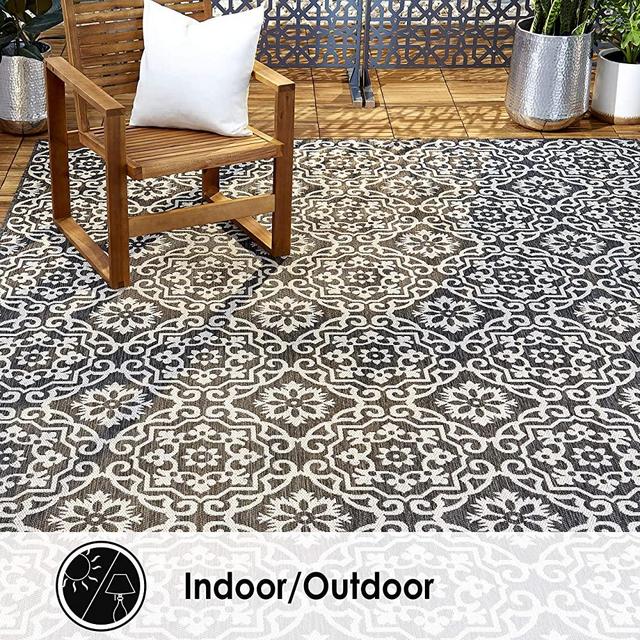 Home Dynamix Patio Country Danica Area Rug, 6'6"x9'2", Black/Gray