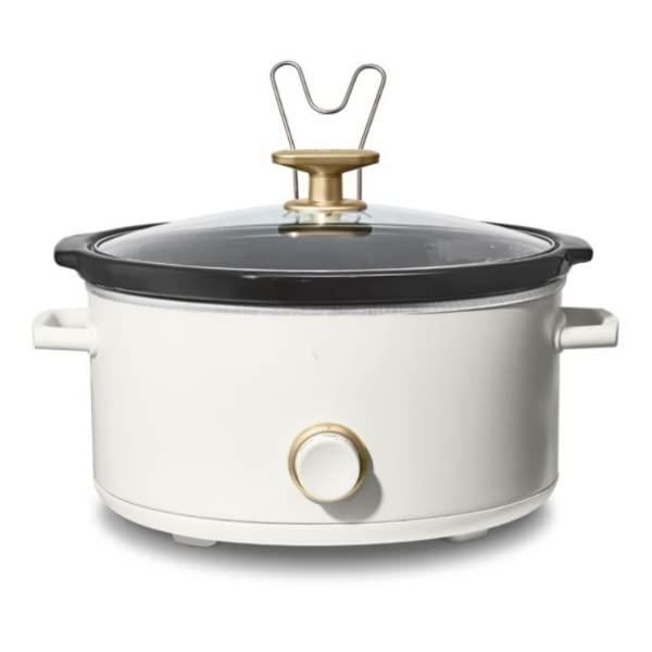 8QT Slow Cooker, White family-sized capacity that serves 8 3 heat settings included for easy handling while serving Portable With lid look Dishwasher Safe