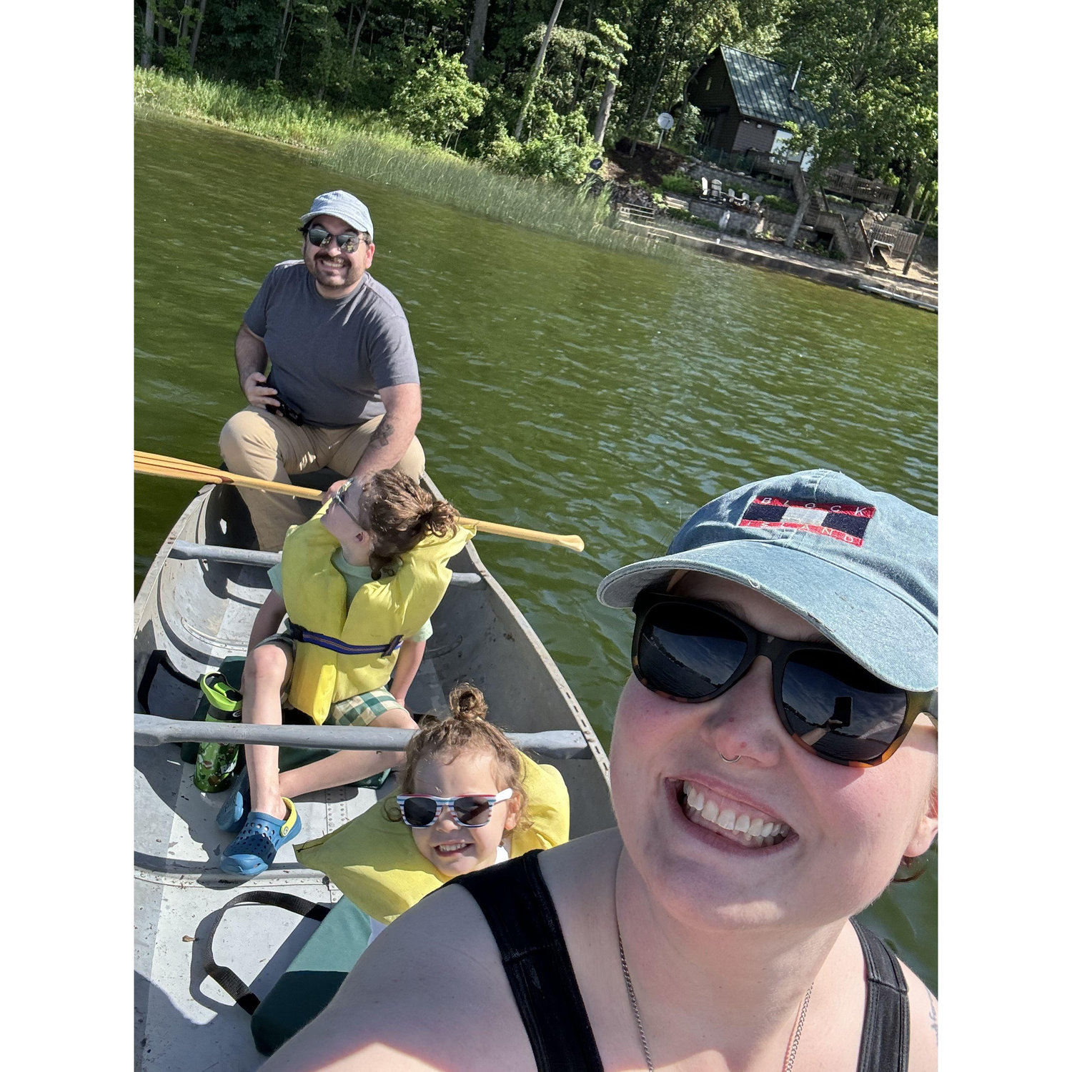 Introducing the kids to the wildlife at the cottage.