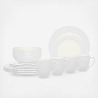Colorwave Rim 16-Piece Dinnerware Set, Service for 4