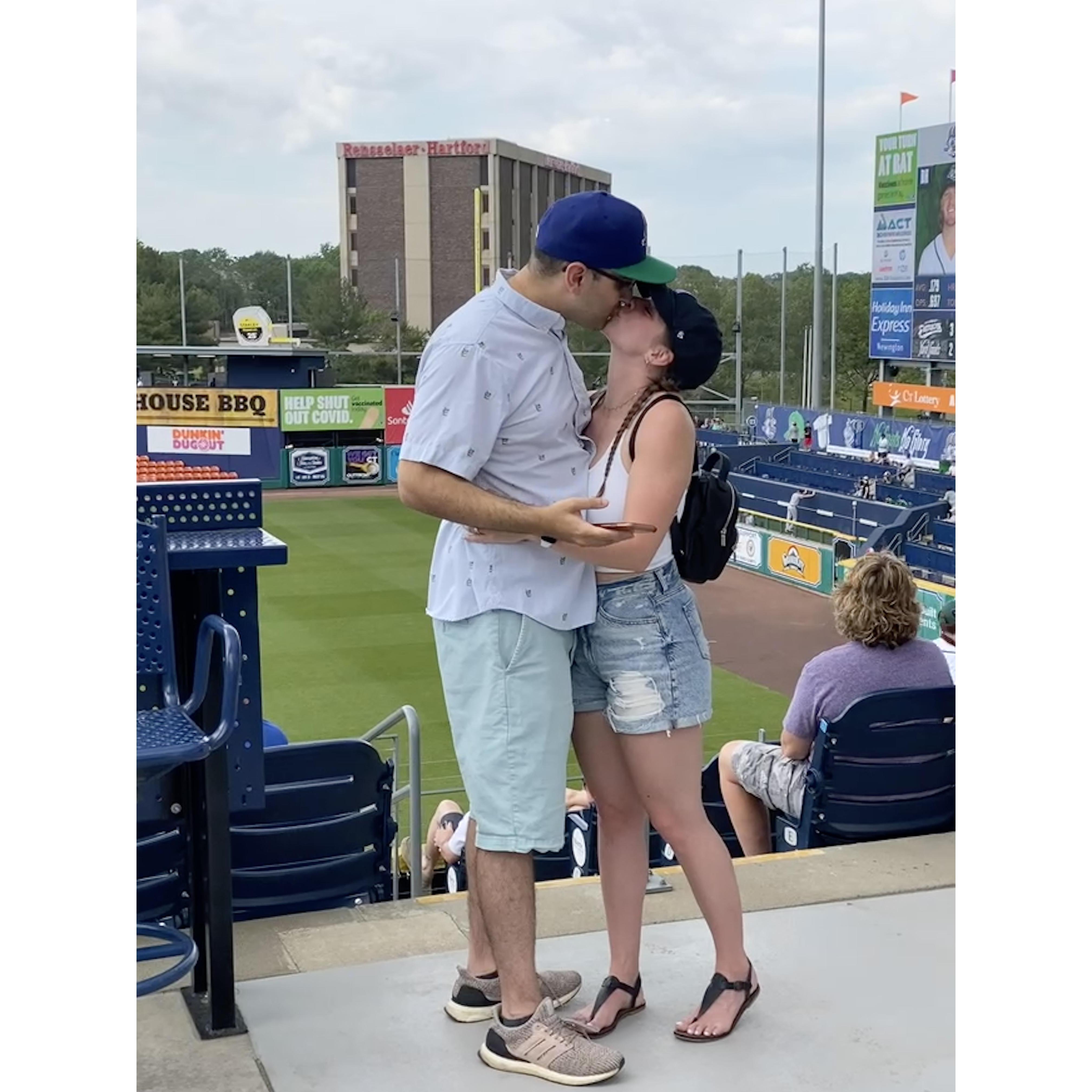 Yardgoats Game right after our engagement, 2021