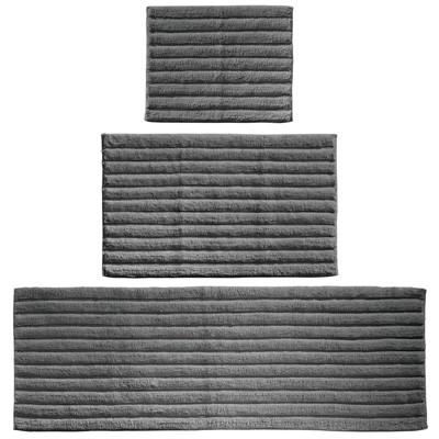 mDesign Soft Cotton Spa Mat Rug for Bathroom, Varied Sizes, Set of 3- GRAY
