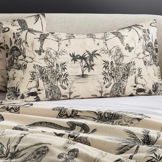 Midnight Jungle Linen King Shams Set of 2