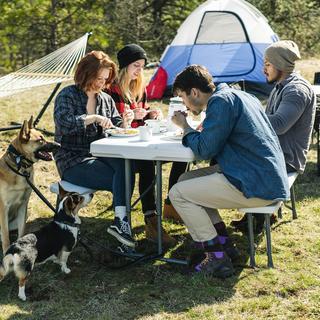 Folding Table with Bench Seats