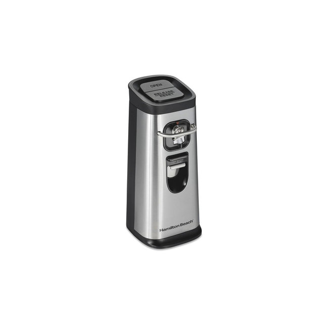 Hamilton Beach Smooth Touch Electric Can Opener with Knife Sharpener Bottle Opener Black Stainless Steel 76609