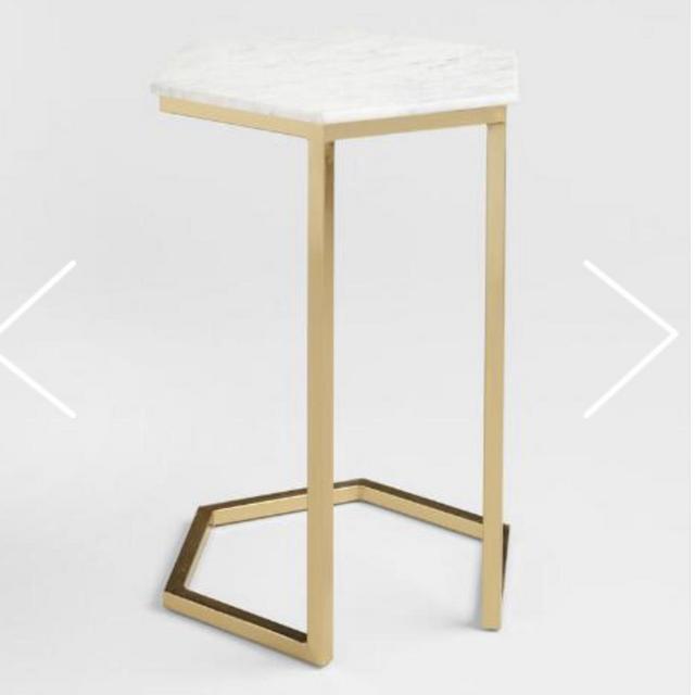 Marble and gold hexagon table